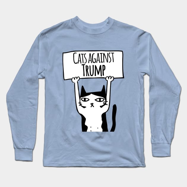 Protest Cat: Cats Against Trump Long Sleeve T-Shirt by blueavocado